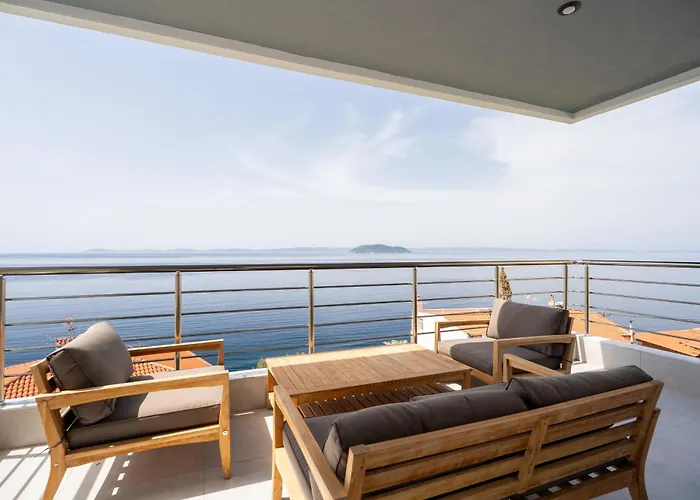 Sithoniars Wave & Wind Luxury With Infinity Sea View 公寓 *